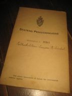 Medlemsbrev i Statens Pensjonskasse, 1919.