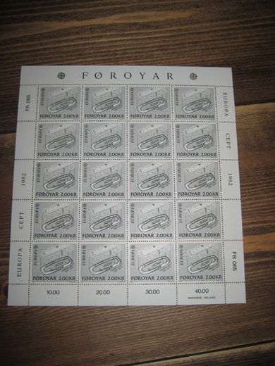 FR065, postfrisk heilark fra Færøyane, EUROPA.