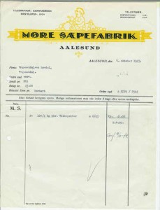 MØRE SÆPEFABRIK, AALESUND. 1943