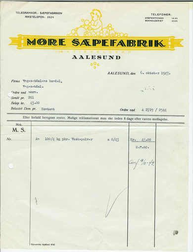 MØRE SÆPEFABRIK AALESUND 1943