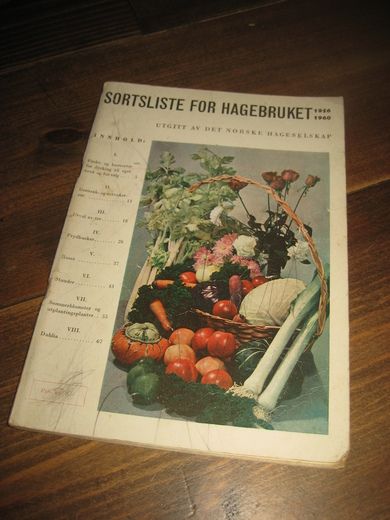 SORTSLISTE FOR HAGEBRUKET 1956-1960 1956
