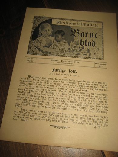 1911 nr 015 Missionsselskabets Barneblad