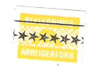 Gule fagforeningsmerker fra Beklednings Arbeider Forbundet Enkeltmerke