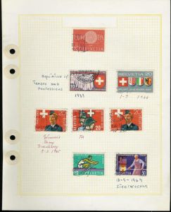 8  frimerker fra Sveits    på   30 og 60 tallet.