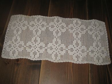 Pent heklearbeid ca 42*20 cm stort