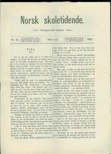 1896,nr 022,                        Norsk Skoletidende.