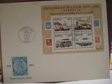 1980 13 6 NORWEX 80 FRIMERKEJUBILEUM 1855-1980
