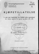 KJØPETILLATELSE fra 1944. Forsyningsnemnda i Kyrkjebø / M. Lavik Skoforretning