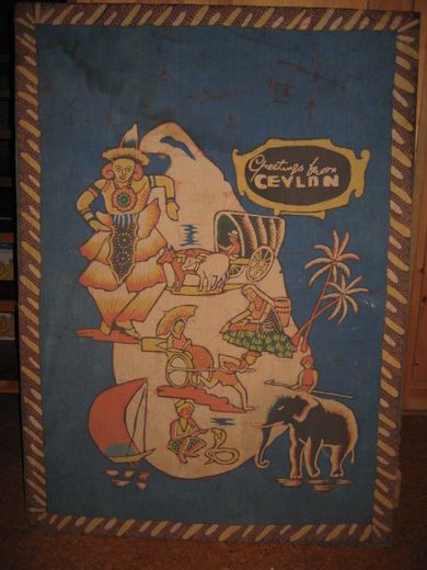 Stort bilde i stoff GREATINGS FROM CEYLON