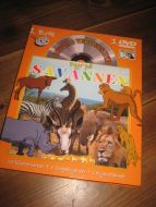 OPPDAG VERDENS DYR.  Dyr på SAVANNEN. Pen farvebok og DVD. Innholder 15 klistremerker, 6 farveblyanter og blyantspisser. Meget bra for den minste. 