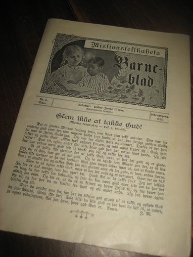 1913 nr 005 Missionsselskabets Barneblad