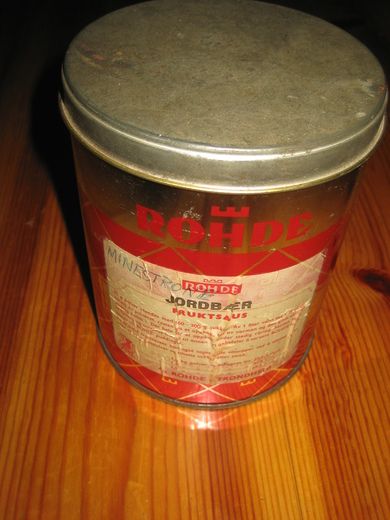 Boks uten innhold JORDBÆR fra Rohde Trondheim 60-70 tallet