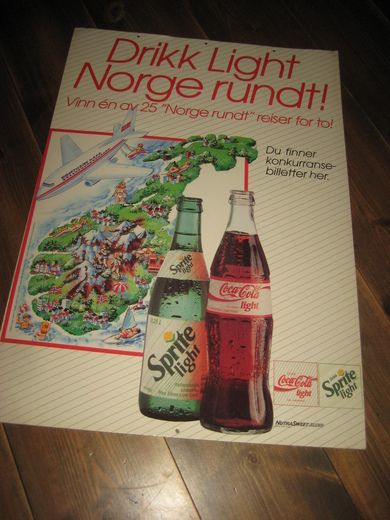 Reklameplakat DRIKK LIGHT 80 tallet