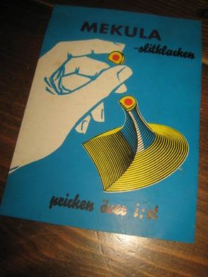 Brosjyre for MEKULA sliteklakken 60 tallet