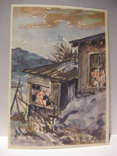 Strøkent, ubrukt kort fra 40 tallet, serie GNH 1280.