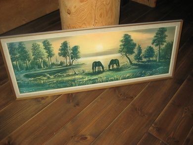 Landskapsbilde fra 70 tallet ca 107*42 cm stort