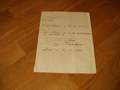 Gammelt brev fra 1887