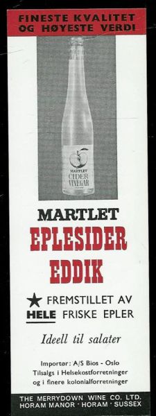 Reklamesak fra 50 tallet. EPLESIDER EDDIK.