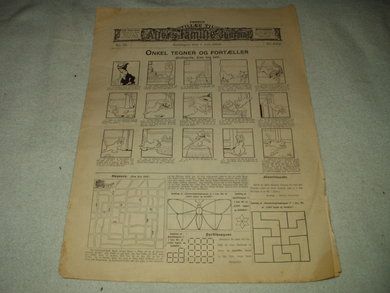 1906 nr 026 Første tillæg til Allers Familie Journal ONKEL TEGNER OG FORTELLER På baksida:Herre og Tjener