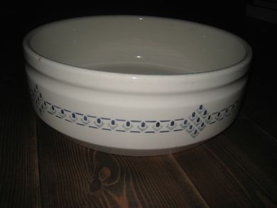 Gedigent vaskevannsfat fra tidleg 1900, blådekor.