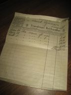 Faktura fra Sverdrups Bokhandel Kristiansund 1937