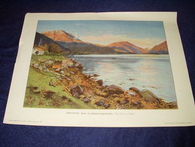 HØSTAFTEN Motiv fra Balholm- Sognefjorden Efter KAULUMS Maleri