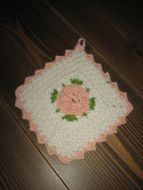 Meget pen og dekorativ pynte gryteklut 15*15 cm stor 50 tallet