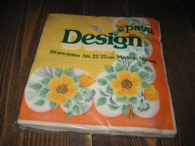 Uåpna pakke sevietter, Design, fra pava, 70 tallet. ??