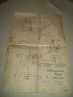 Modell av en gammel skomakermaskin pen i glass og ramme 1940