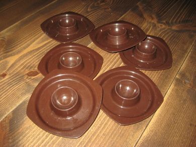 Eggeglass i plast 60-70 tallet 6 stk selges under ett