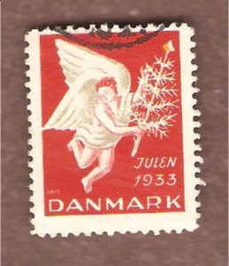 1933, julemerke fra Danmark, stempla.