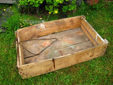 Nostalgisk og gammel fiskekasse