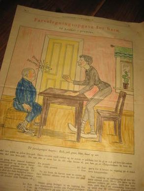 JULENS farveleggingsoppgave for barn Fra Illustrert Familieblad 1920 Dette er ark nr 2