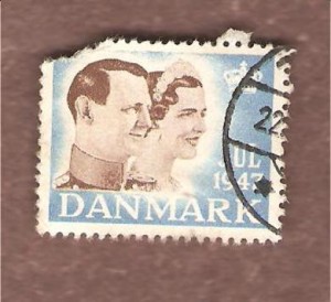 1947, julemerke fra Danmark, stempla, skada