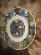 Pent pyntefat med motiv fra NEW ORLEANS BURBON STREET LOUISIANA Ca 26 cm i diameter