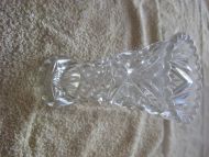 Pen krystallvase, ca 17 cm høg. 
