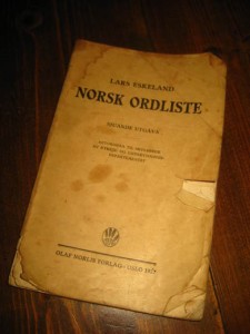 ESKELAND, LARS: NORSK ORDLISTE. 1927.