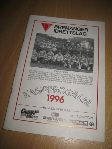 1996 BREMANGER IDRETTSLAG KAMPPROGRAM