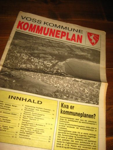 VOSS KOMMUNE. KOMMUNEPLAN. 70 tallet. 