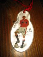 Refleks med bilde og autograf av Tore Andre Flo