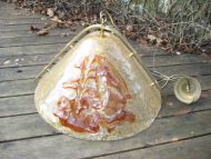 Meget pen taklampe i dekorert glass 70 tallet