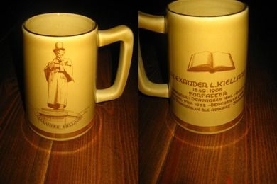 Ølmugge fra Stavangerflint med historisk motiv ALEXANDER L KIELLAND 60-70 tallet