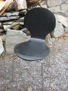 Rørstol med svart tre, 60 tallet.