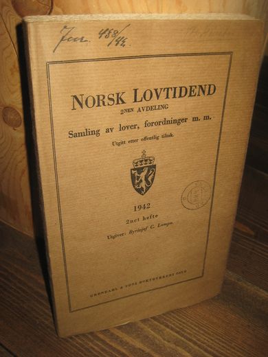 NORSK LOVTIDEND 2den avdeling 1942, 2net hefte.