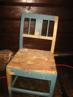 Gammel trestol originalmaling ca 40*38 cm stor ca 82 cm høh 50 tallet