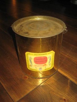 Spann uten innhold fra Lillehammer Bryggeri APPELSIN MARMELADE ca 16 cm i diameter 16 cm høg 60 tallet