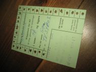 Brukt klippekort for bil fra B/F SYKKYLVSFJORD 6 november 1982