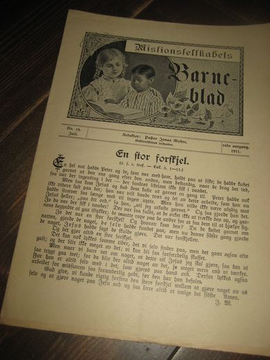 1911 nr 014 Missionsselskabets Barne blad