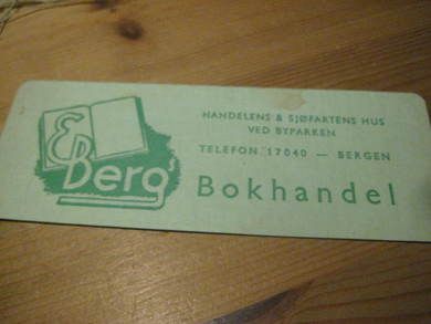 BERG BOKHANDEL 60 tallet