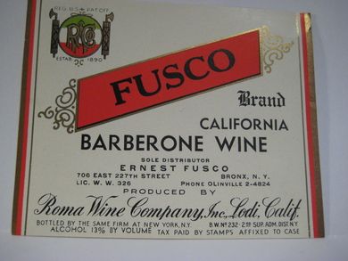 FUSCO BARBERONE WINE.